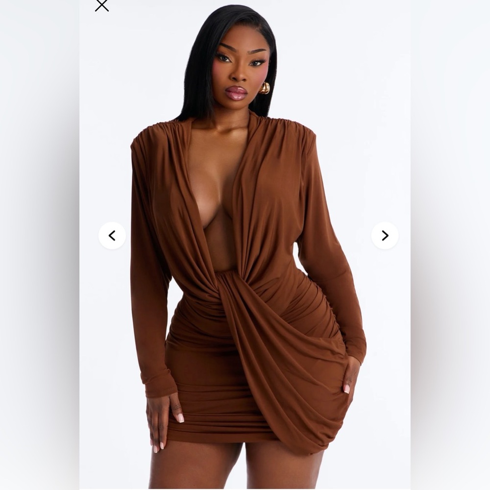 Fashion Nova Chic Brown Dress